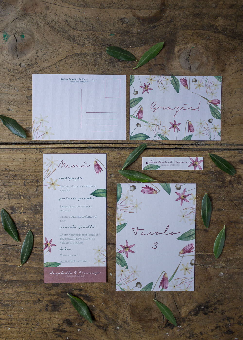Wedding suite botanica Lillie - Cartoleria floreale per il giorno del matrimonio - Lily&Sage Design